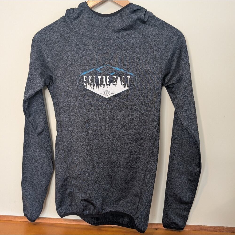 Ski The East Heather Gray Hooded Performance Pullover Women’s Small